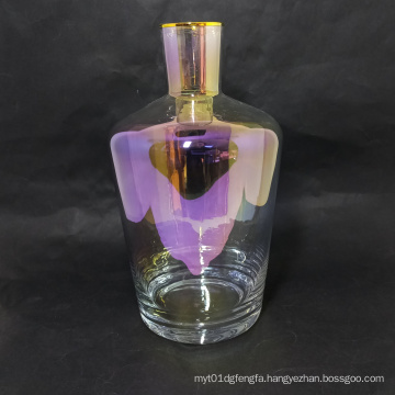 wholesale colored plating glass decanter with stopper